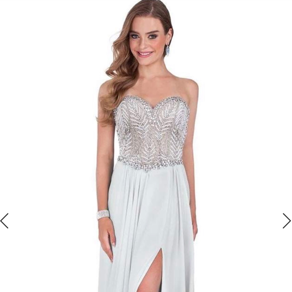 Glamour Terani Strapless Beaded Corset Long Dress